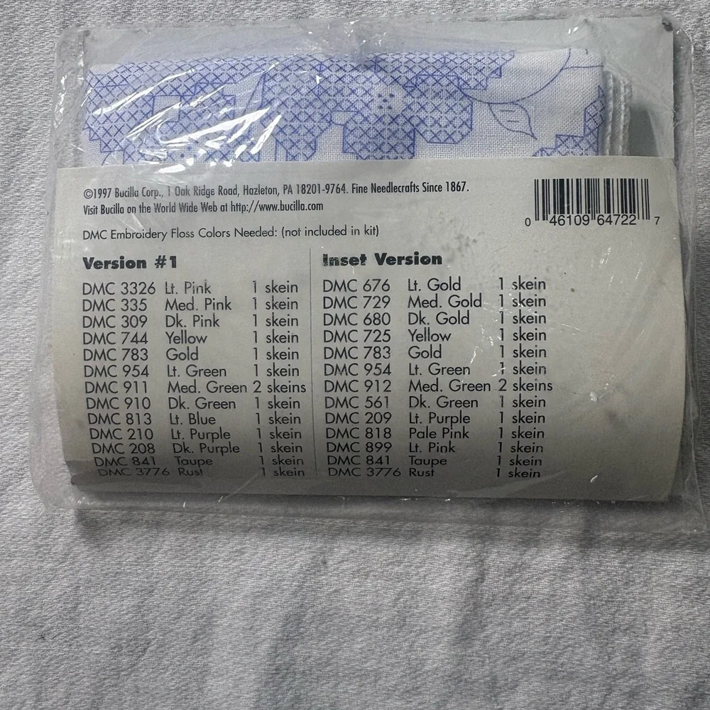 Vintage Bucilla Special Edition stamped needlework table runner kits.